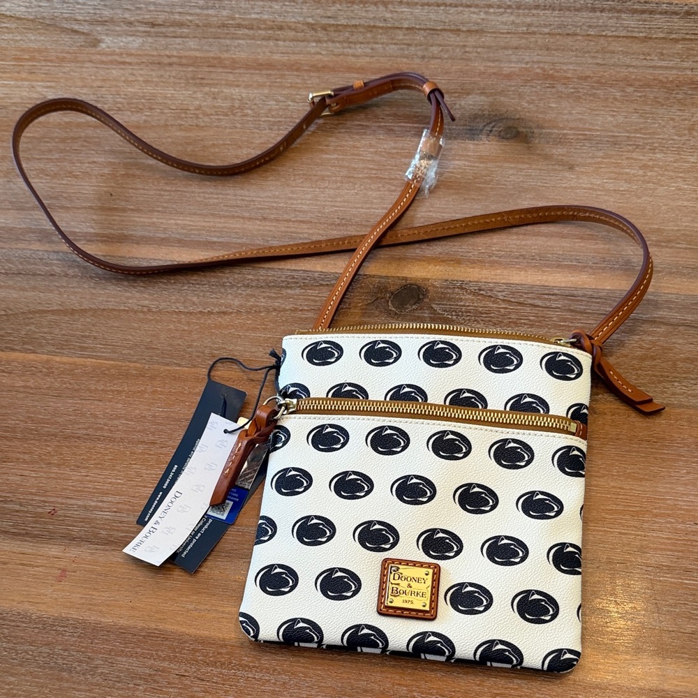 Dooney & Bourke Navy and White Patterned Crossbody